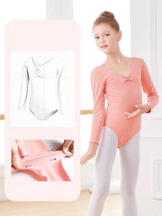 Yellow Long Sleeve Buttons Crotch Closure Leotard