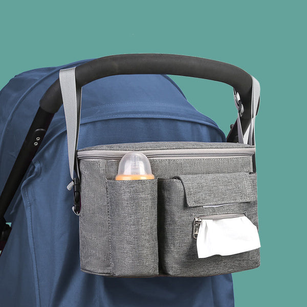 Baby Stroller Bag with Tissues and Bottle Pockets