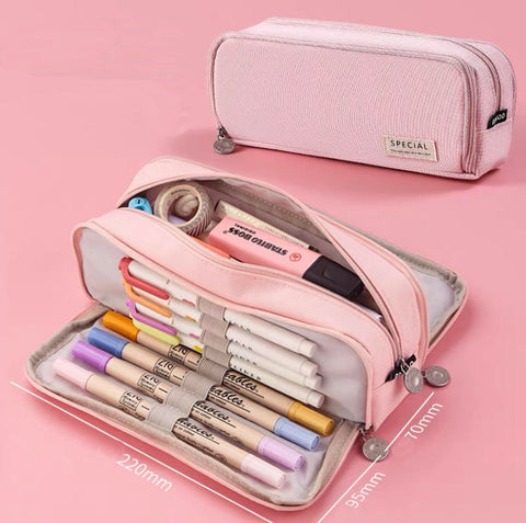 Wide Open Pencil Case Pink