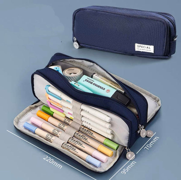 Wide Open Pencil Case Navy