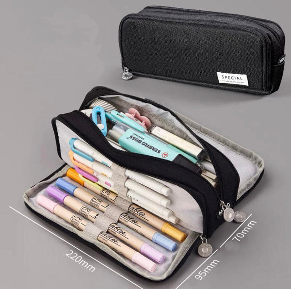 Wide Open Pencil Case Black