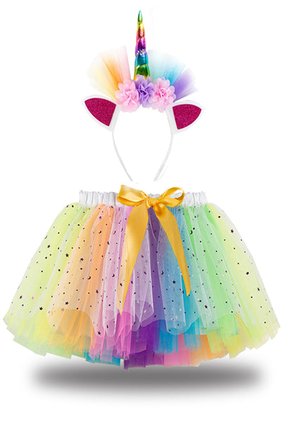 Rainbow Tutu with Hair Bow