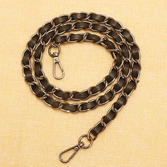Leather & Metal Plating chain in Black