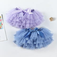 Baby Girls Blue Tutu Skirt with Flower Headband
