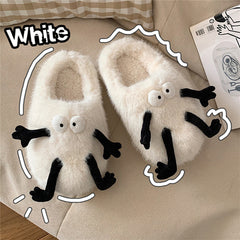 Funny Monsters Warm Slipper in White