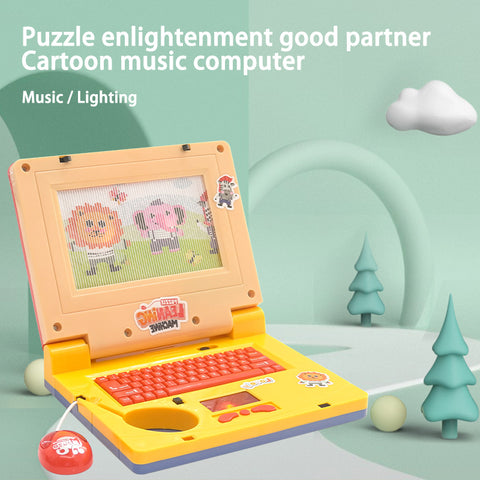 Educational LED Music Laptop Toy - Yellow
