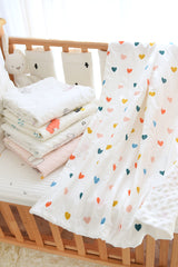 Little Color Hearts Cotton Blanket