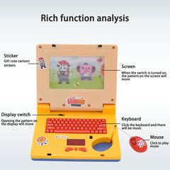 Educational LED Music Laptop Toy - Yellow