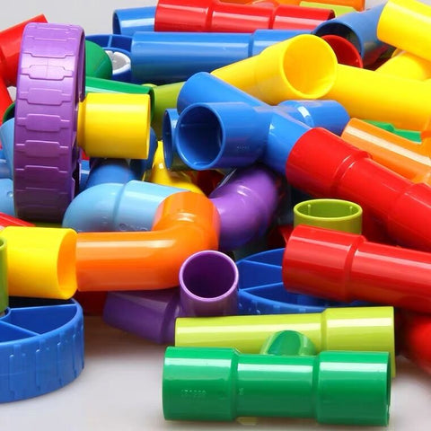 Color Pipe Tube & wheel 52 Pieces