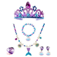 6 pcs Mermaid Jewelry Set in Purple