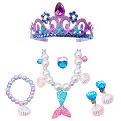6 pcs Mermaid Jewelry Set in Purple - Blue
